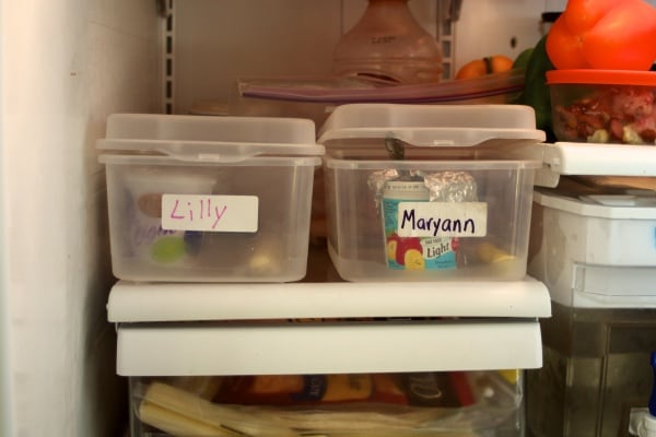 snack boxes in the refrigerator