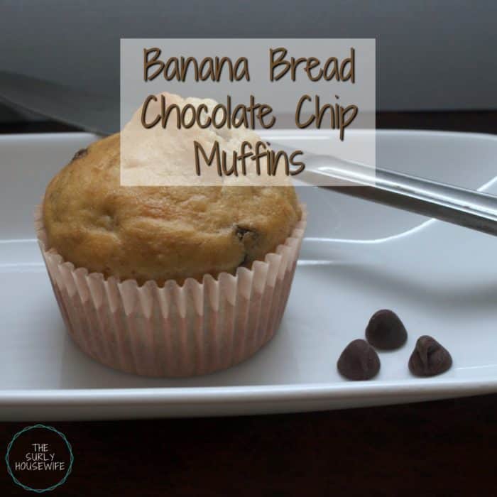 Banana Bread Chocolate Chip Muffins, an easy banana bread recipe. Banana bread muffins make an easy snack and a fast breakfast.