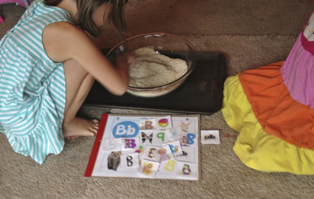 Letter B sensory play