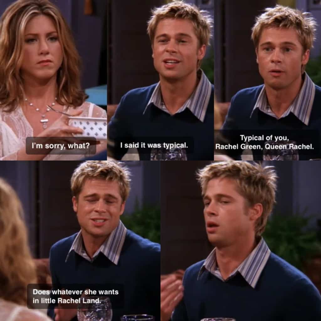 Brad Pitt and Jennifer Aniston on Friends