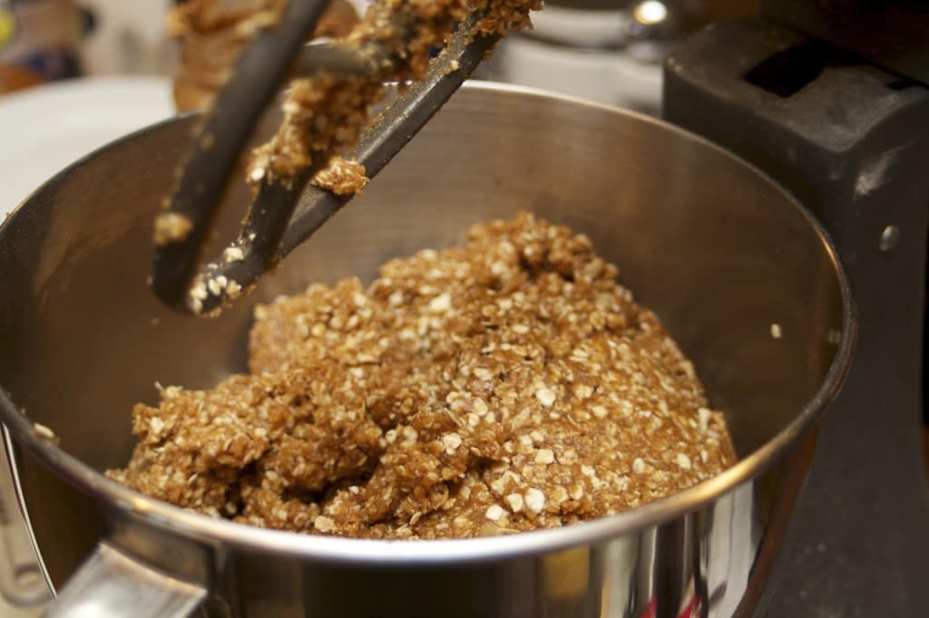 mixing monster cookies