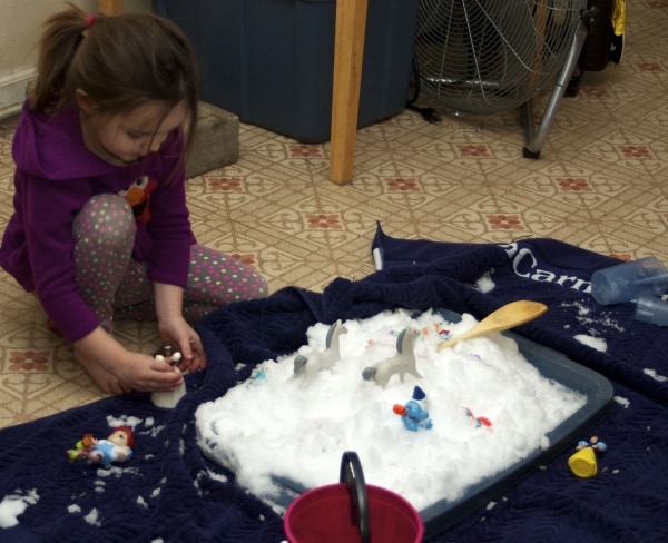 Snow sensory play