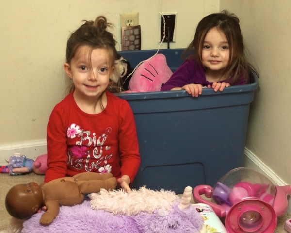 sisters playing