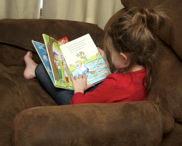 little girl reading