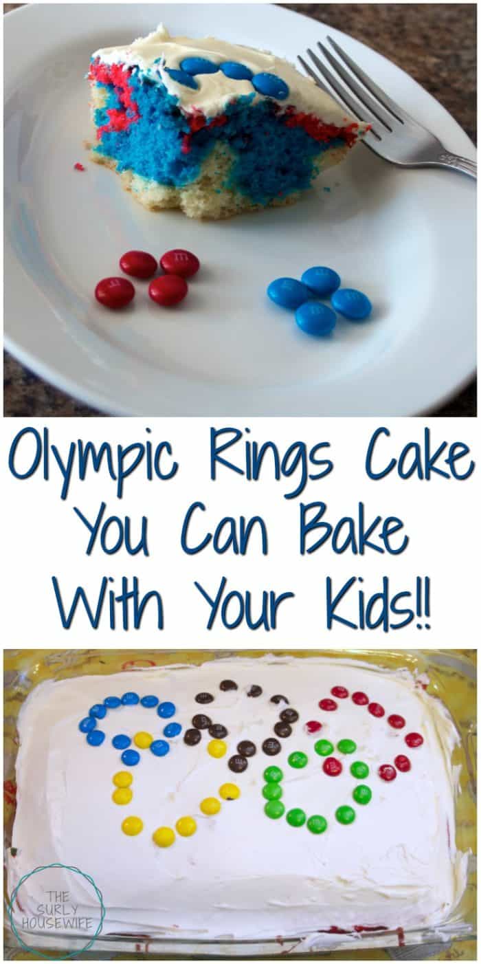 The Olympics come around once every four years. Make the most of it by having an Olympic party with your kids. Be sure to include this easy Olympic rings cake! It's the perfect indoor activity to enjoy while watching the opening ceremony. Winter or summer olympics, this is an easy and fun family activity. #Pyeongchang #WinterOlympics #Pyeongchang2018 #TeamUSA