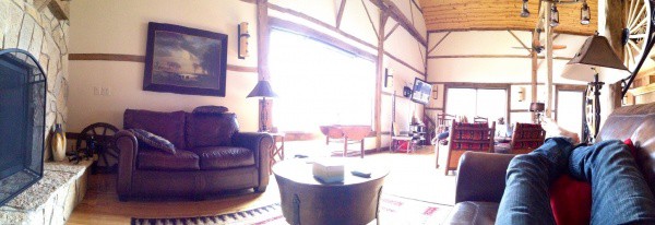 view of the living room from couch at BVR