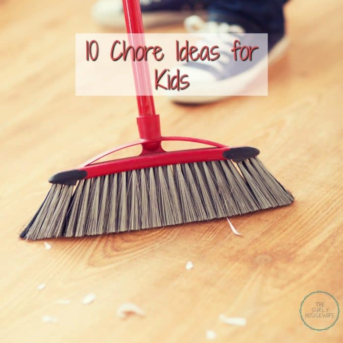 Want your kids to help around the house? Click on this post for 10 chore ideas for kids. They are so easy any kid can do them!