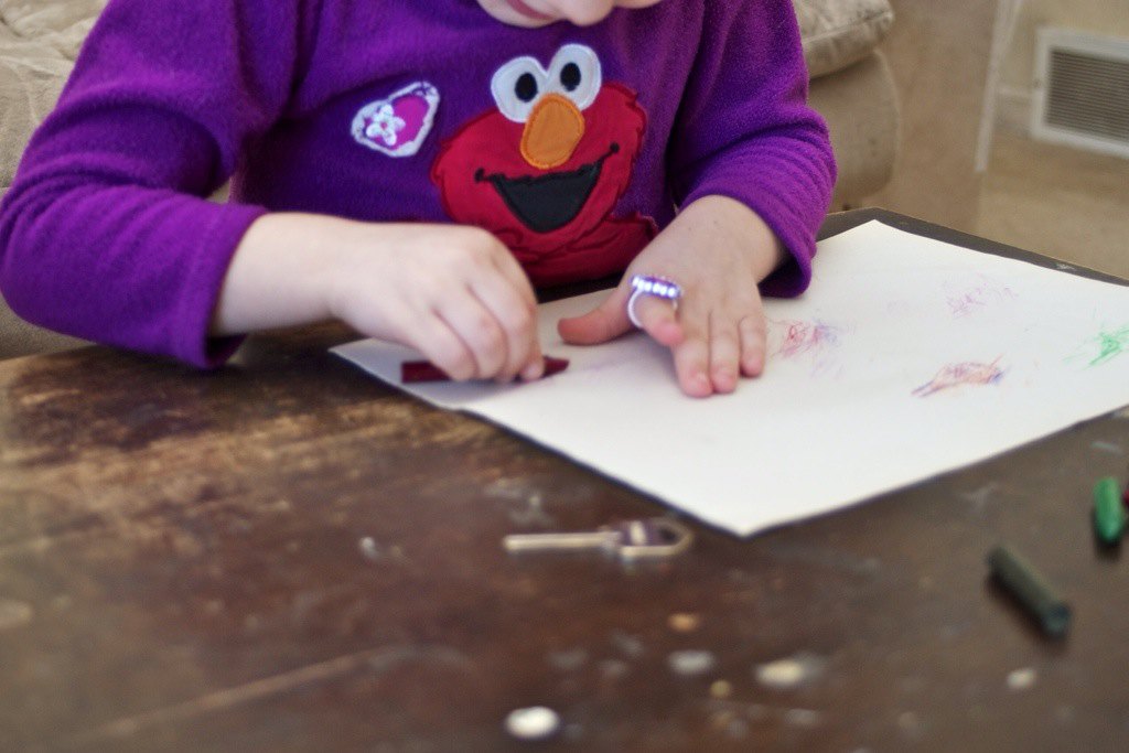K is for key. Key rubbing activity for preschoolers.