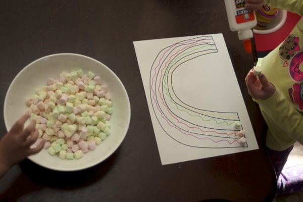 marshmallow rainbow craft