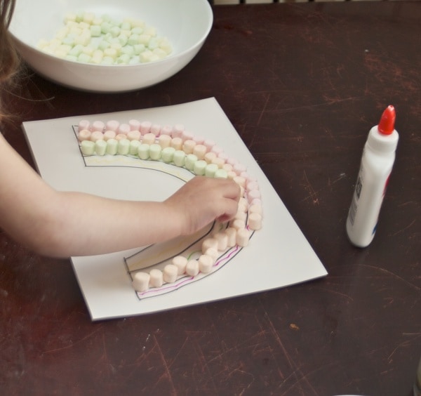 marshmallow rainbow art project