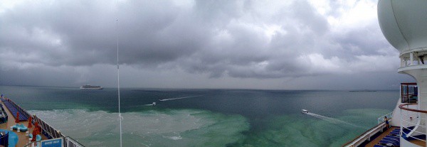 Tendering off coast of Belize City