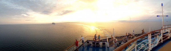 Sunrise off coast of Belize City