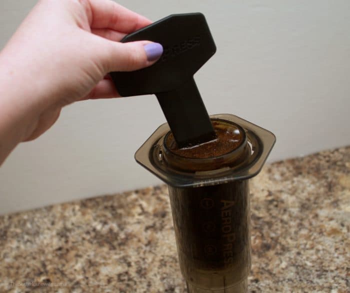 making coffee in the Aeropress