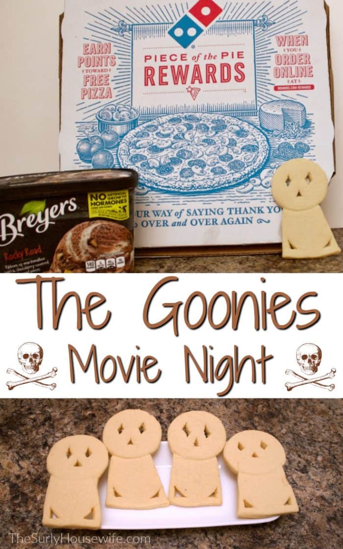 Family movie night is a great time for all. The Goonies is a perfect film for a movie party with your kids or your neighborhood! The Goonies movie night is something your kids will talk about for years to come!!