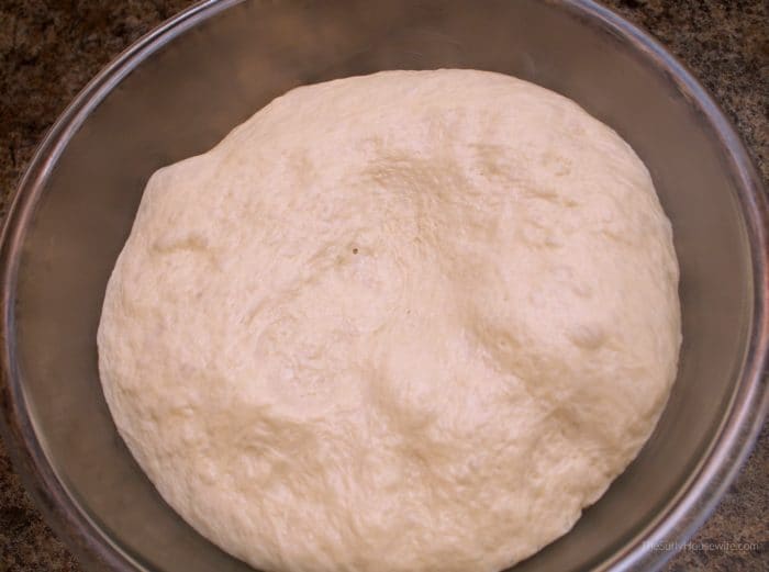 risen pizza dough