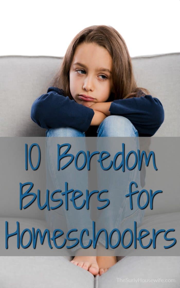 Homeschool moms aren't immune to the statement I'm bored!! We need boredom busters for kids as much as anyone. Check out this post for 10 boredom busters that are simple, fun, creative, and will get your kids back on track!