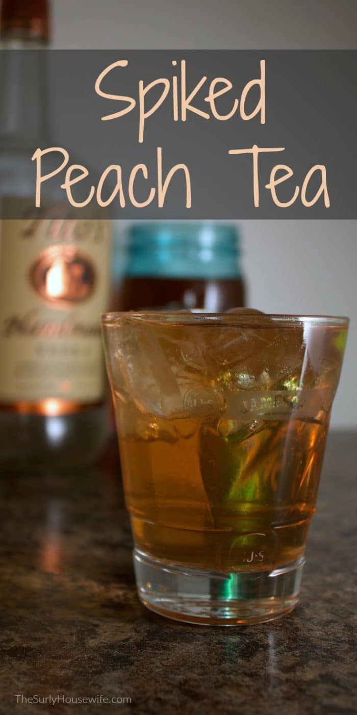 Spiked peach tea with vodka is the perfect summer drink. As an added bonus, this recipe tastes like peach cobbler. Click here for the recipe!