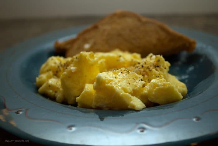 Oven Baked Scrambled Eggs and toast