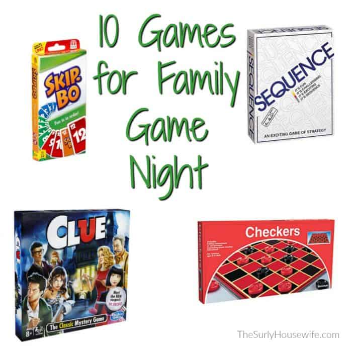 If you are looking to spend more time together as a family, try a family game night! This post includes 10 of our favorite games for family game night. Check it out!