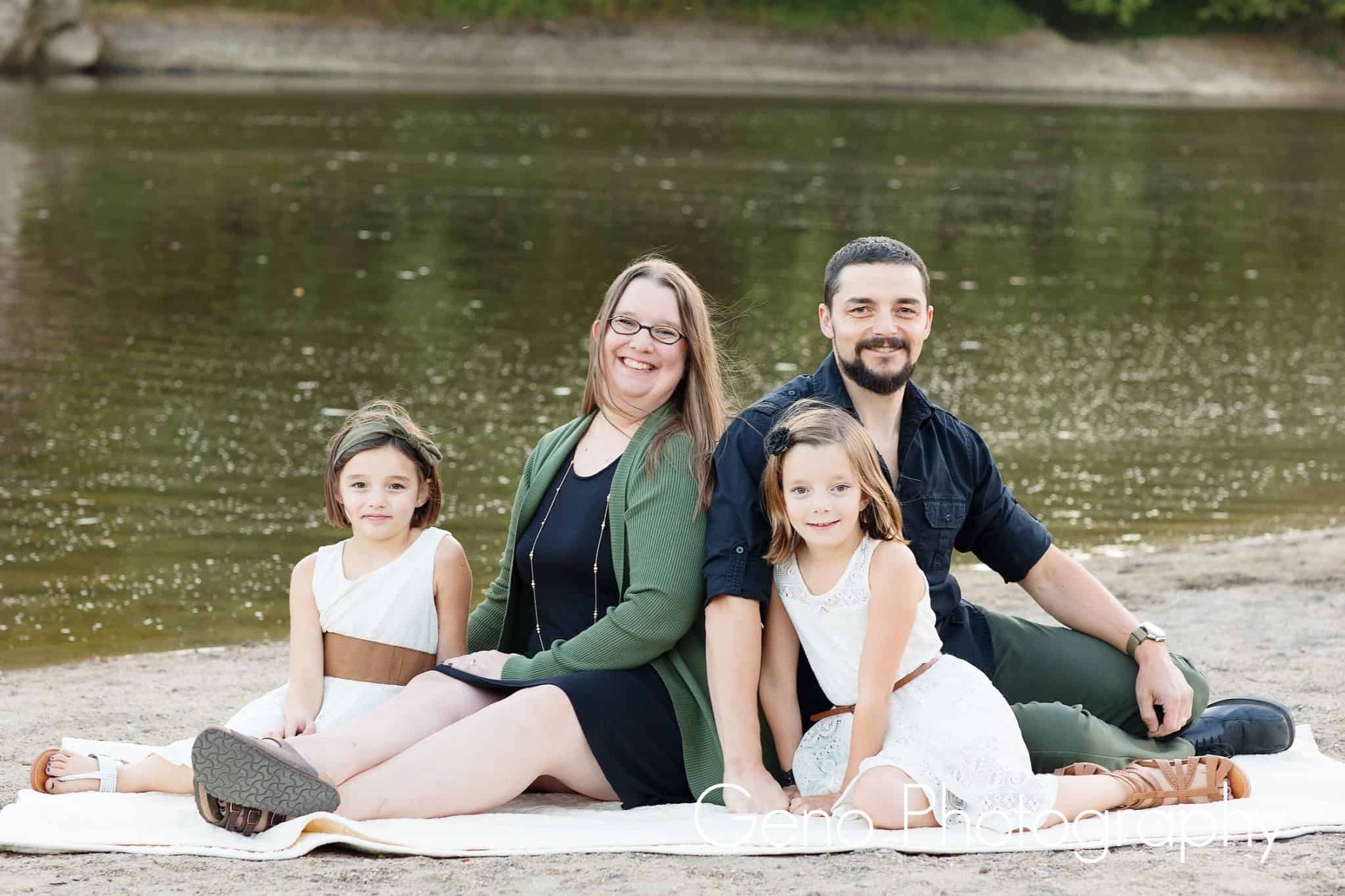 Family portrait on the beach.