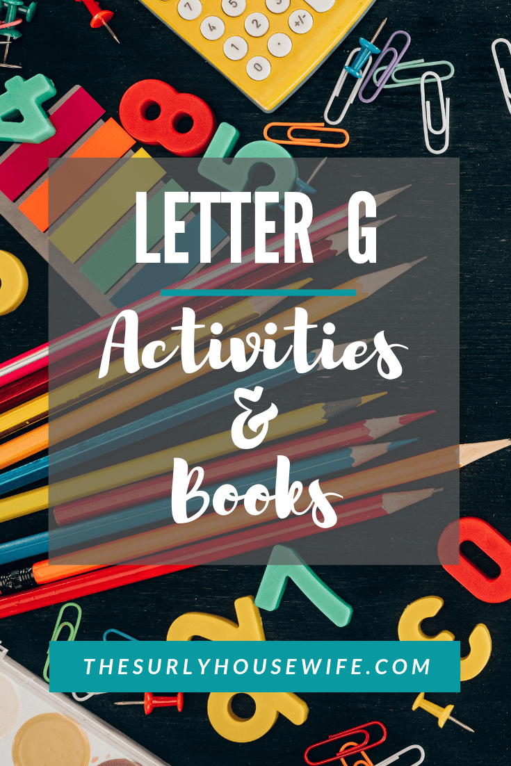 Are you a homeschool mom teaching your preschooler the alphabet? Click here for letter G activities, books, crafts, and a sensory activity!