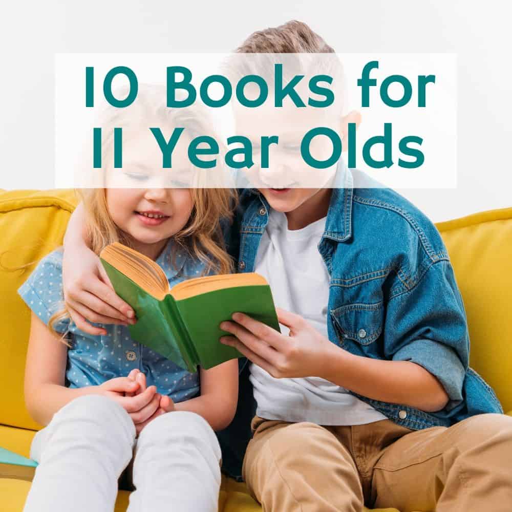 young siblings reading on the couch. Title image of blog post: 10 books for 11 year olds. 