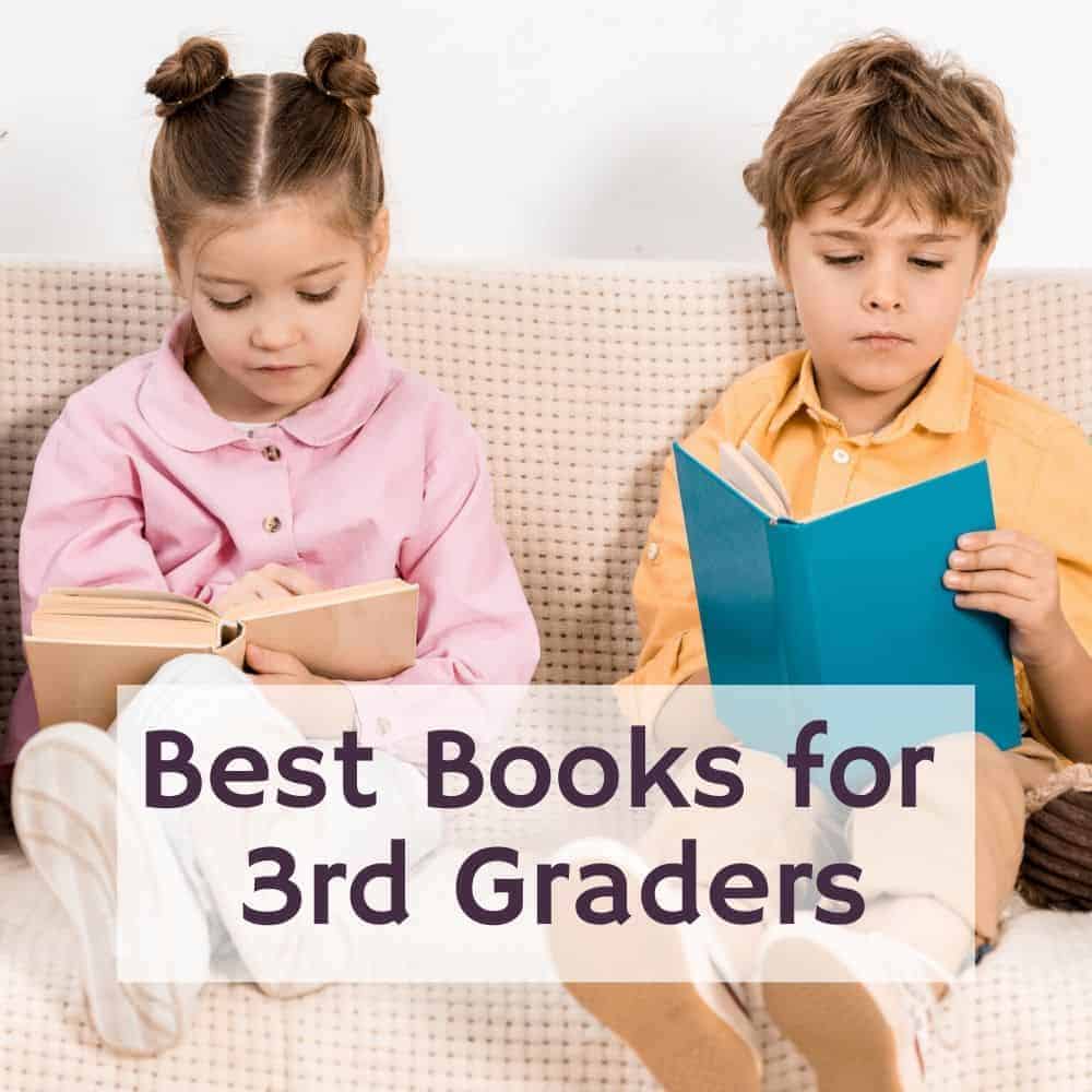 girl and boy reading a book on the couch. Title image of blog post: best books for 3rd graders