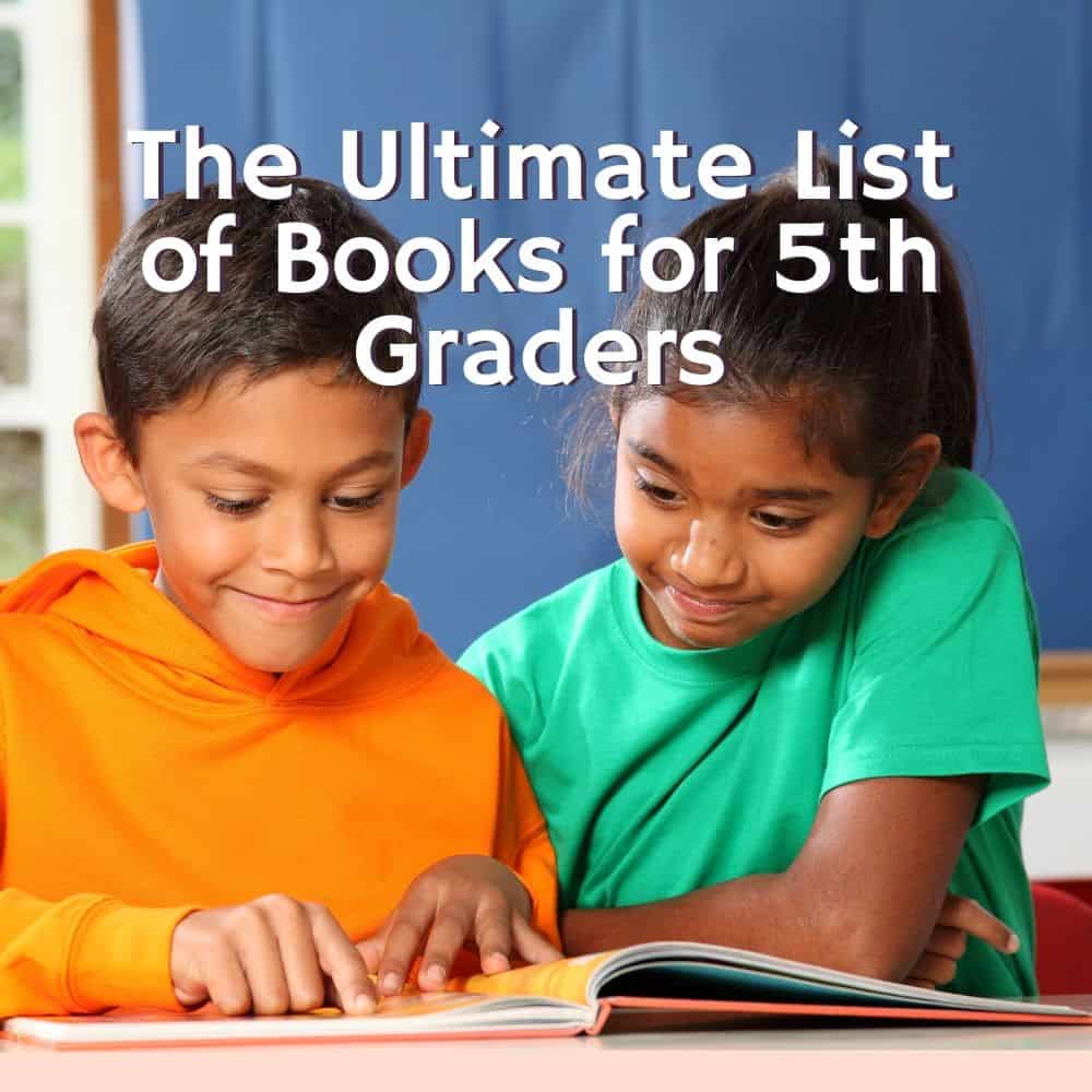 a boy and girl reading a book together. Title image for blog post: The Ultimate Round-up of Books for fifth graders