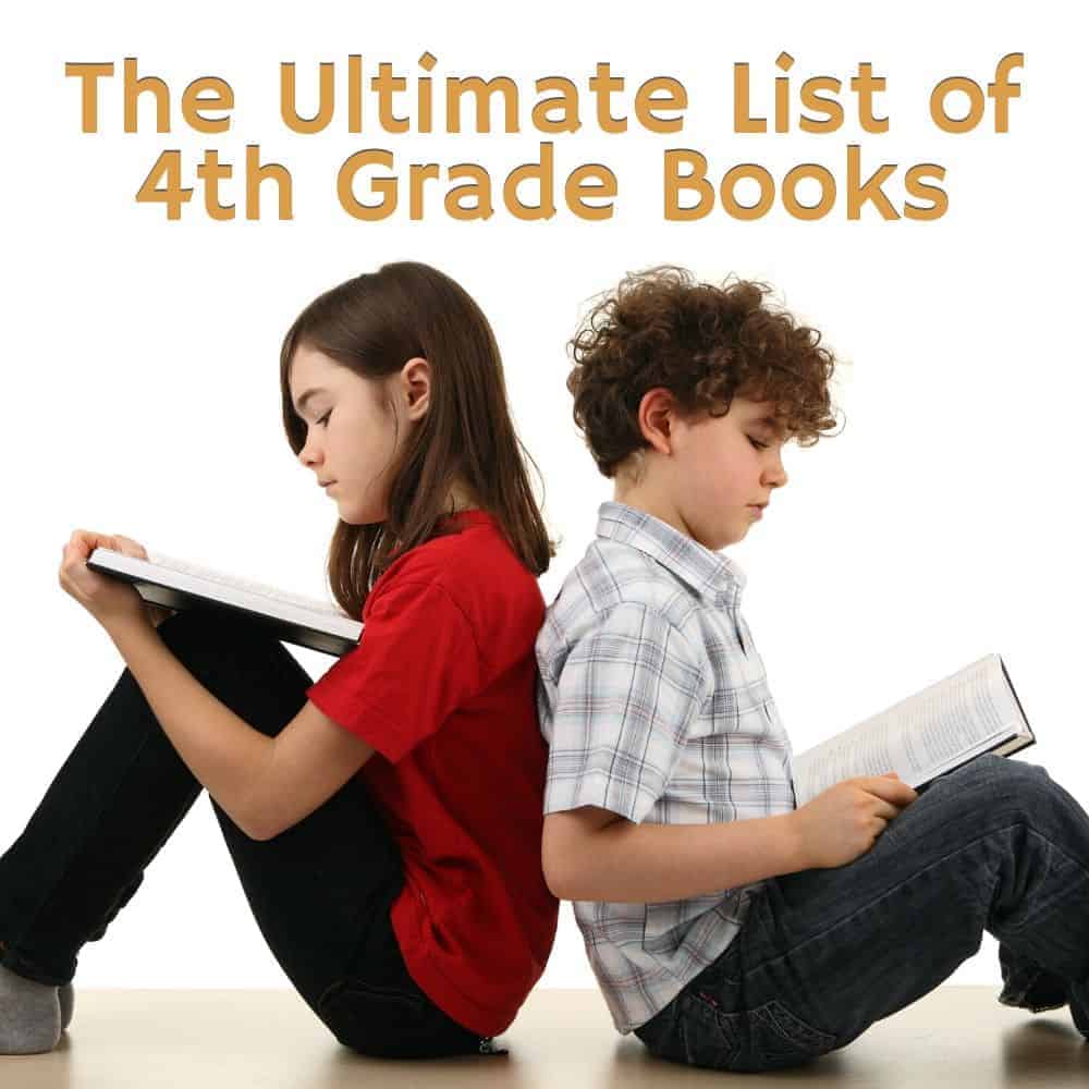 a boy and girl sitting back-to-back reading. Title image of blog post: The Ultimate List of Fourth Grade Books