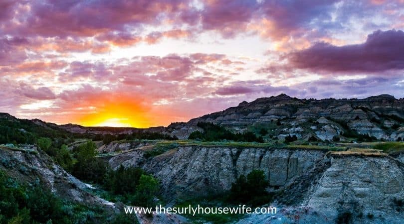 Theodore Rosevelt National Park at Sunset