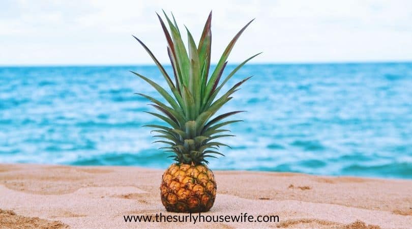 Pineapple on the beach