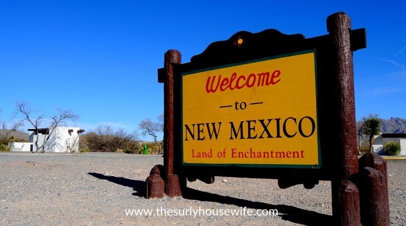 Welcome to New Mexico road sign