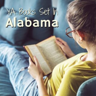 Young lady on the couch reading a book. Featured image for blog post: YA books set in Alabama.